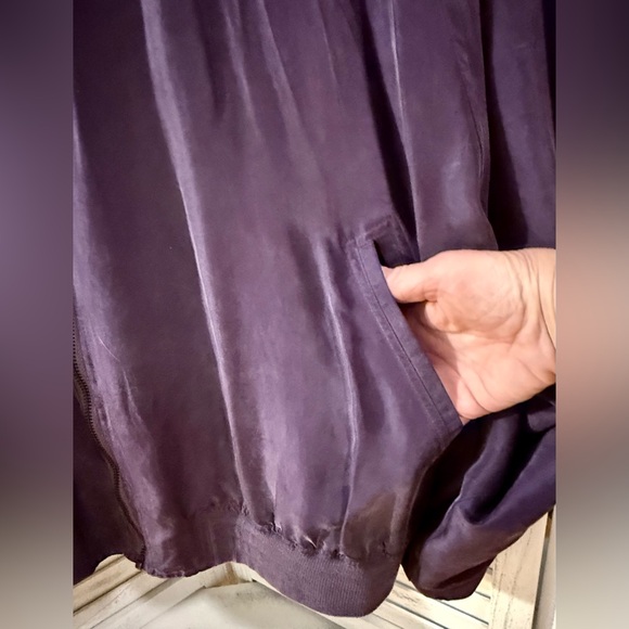Vintage ACA 100% Silk Bomber Jacket Purple XL Oversized Limited Edition - Picture 3 of 9